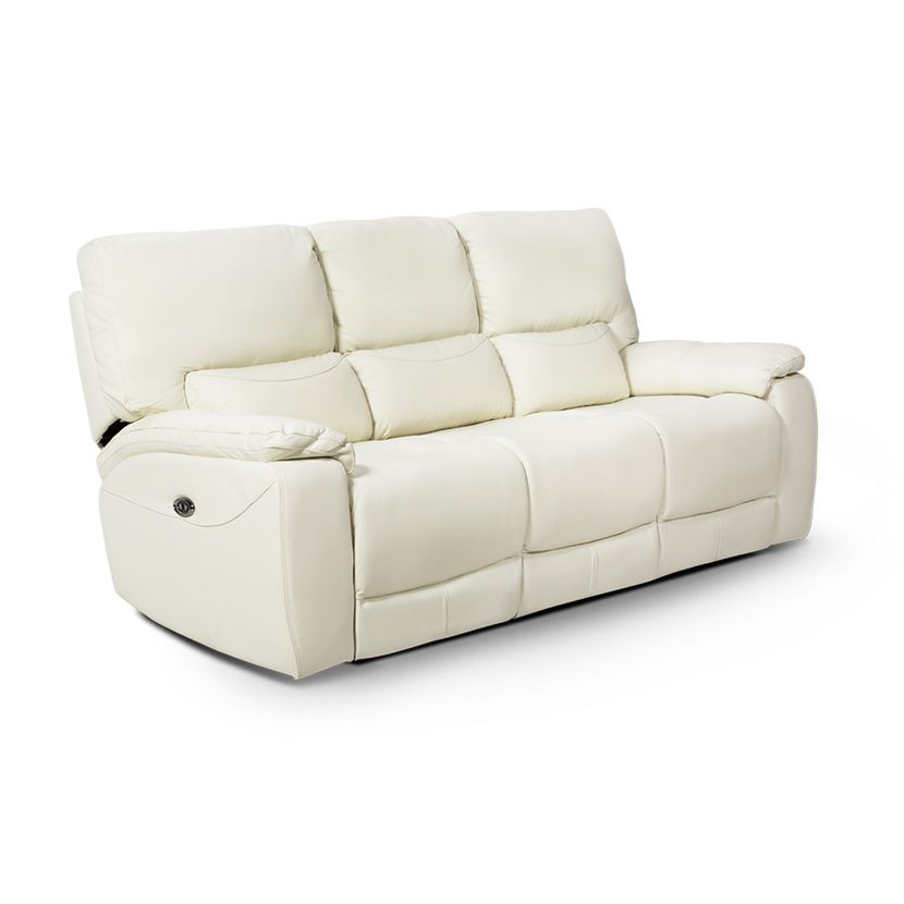 sofa reclinable poch cuero 3 cuerpos
