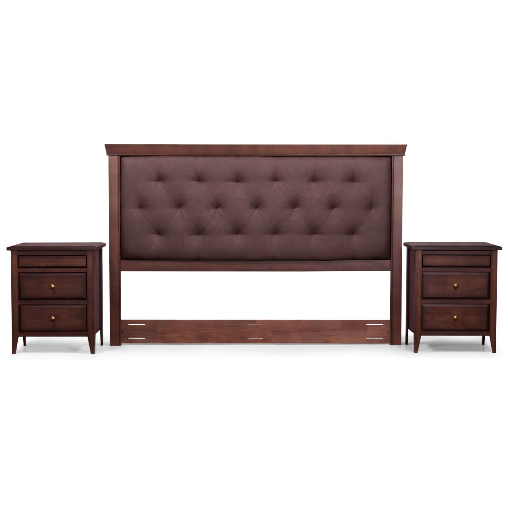 Set Muebles Brera - Respaldo 2 Plazas más Veladores ( 60 cm largo