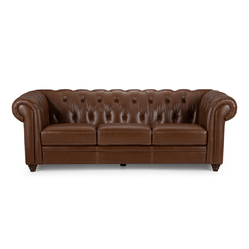 Sofa Chesterfield 3 Cuerpos Cuero Rosen Chile