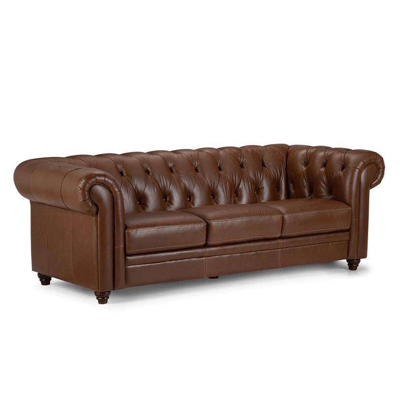 sofa chesterfield 3 cuerpos cuero